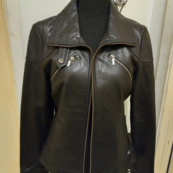 Silver Jeans Jackets & Blazers - Silver Jeans Black Leather Jacket